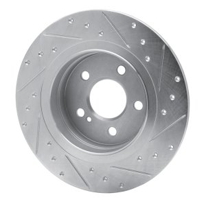 Mercedes-Benz C300 Brake Rotor (1) - Rear Left - R1 Concepts - Drilled & Slotted - Silver - `08-`15